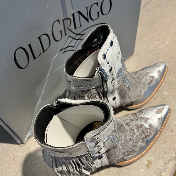 Old Gringo Moira Metallic Silver Ankle Boots - 🐆- Sz. 10 - NWT - Picture 12 of 13